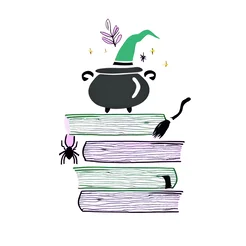 Free book club clipart of a Halloween cauldron